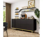 Bahut de salle à manger Dyonery avec meuble de rangement, buffet de 58 pouces avec étagères réglables, adapté aux salons