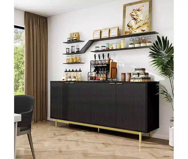 Bahut de salle à manger Dyonery avec meuble de rangement, buffet de 58 pouces avec étagères réglables, adapté aux salons