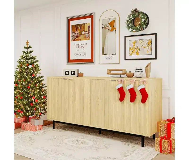 Bahut de salle à manger Dyonery avec meuble de rangement, buffet de 58 pouces avec étagères réglables, adapté aux salons