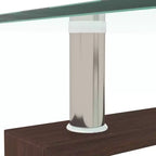 Table basse rectangulaire en verre élégante Okak, tables basses centrales modernes à 2 niveaux, table basse transparente pour le salon
