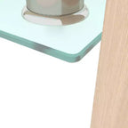 Table basse rectangulaire en verre élégante Okak, tables basses centrales modernes à 2 niveaux, table basse transparente pour le salon