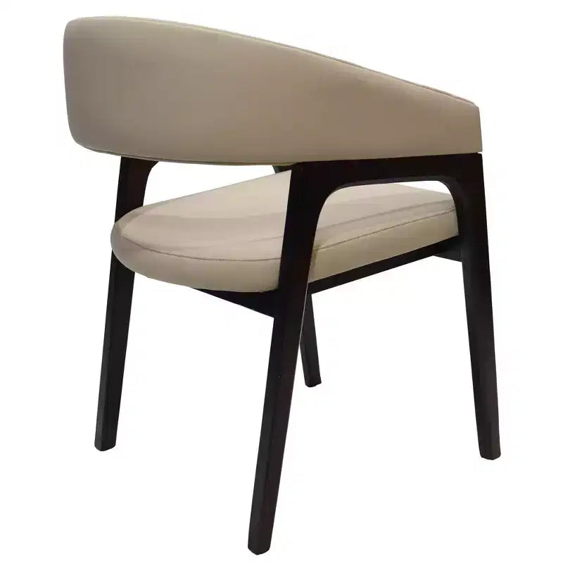 Chaises de salle à manger avec accoudoirs en U LeisureMod Cali, lot de 2, revêtement en cuir avec dossier ouvert pour cuisine moderne, salle à manger, café, bistrot