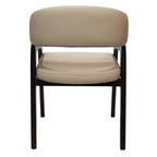 Chaises de salle à manger avec accoudoirs en U LeisureMod Cali, lot de 2, revêtement en cuir avec dossier ouvert pour cuisine moderne, salle à manger, café, bistrot