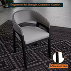 Chaises de salle à manger avec accoudoirs en U LeisureMod Cali, lot de 2, revêtement en cuir avec dossier ouvert pour cuisine moderne, salle à manger, café, bistrot