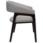 Chaises de salle à manger avec accoudoirs en U LeisureMod Cali, lot de 2, revêtement en cuir avec dossier ouvert pour cuisine moderne, salle à manger, café, bistrot