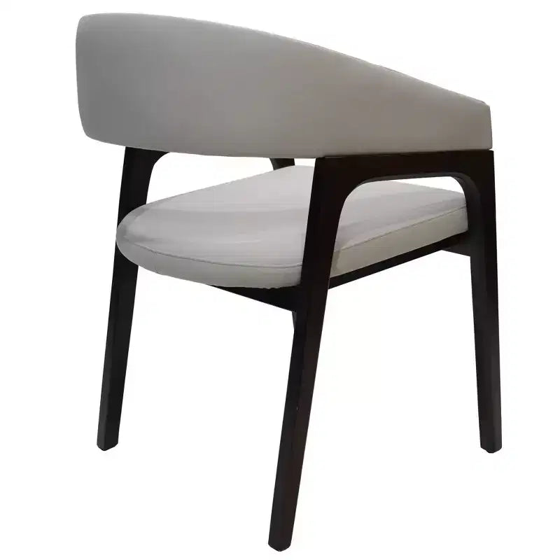 Chaises de salle à manger avec accoudoirs en U LeisureMod Cali, lot de 2, revêtement en cuir avec dossier ouvert pour cuisine moderne, salle à manger, café, bistrot