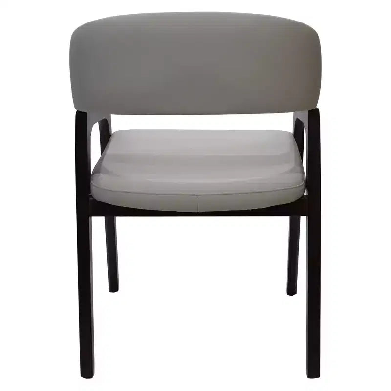 Chaises de salle à manger avec accoudoirs en U LeisureMod Cali, lot de 2, revêtement en cuir avec dossier ouvert pour cuisine moderne, salle à manger, café, bistrot