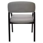 Chaises de salle à manger avec accoudoirs en U LeisureMod Cali, lot de 2, revêtement en cuir avec dossier ouvert pour cuisine moderne, salle à manger, café, bistrot