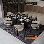 Chaises de salle à manger avec accoudoirs en U LeisureMod Cali, lot de 2, revêtement en cuir avec dossier ouvert pour cuisine moderne, salle à manger, café, bistrot