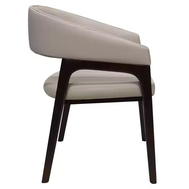 Chaises de salle à manger avec accoudoirs en U LeisureMod Cali, lot de 2, revêtement en cuir avec dossier ouvert pour cuisine moderne, salle à manger, café, bistrot