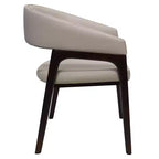 Chaises de salle à manger avec accoudoirs en U LeisureMod Cali, lot de 2, revêtement en cuir avec dossier ouvert pour cuisine moderne, salle à manger, café, bistrot