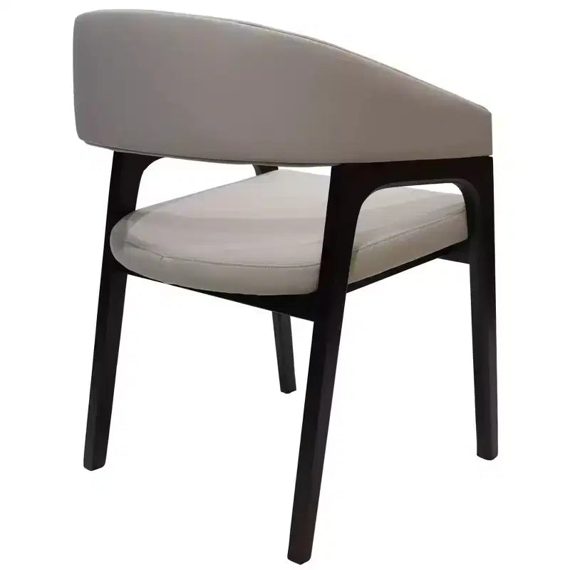 Chaises de salle à manger avec accoudoirs en U LeisureMod Cali, lot de 2, revêtement en cuir avec dossier ouvert pour cuisine moderne, salle à manger, café, bistrot