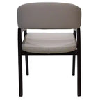 Chaises de salle à manger avec accoudoirs en U LeisureMod Cali, lot de 2, revêtement en cuir avec dossier ouvert pour cuisine moderne, salle à manger, café, bistrot