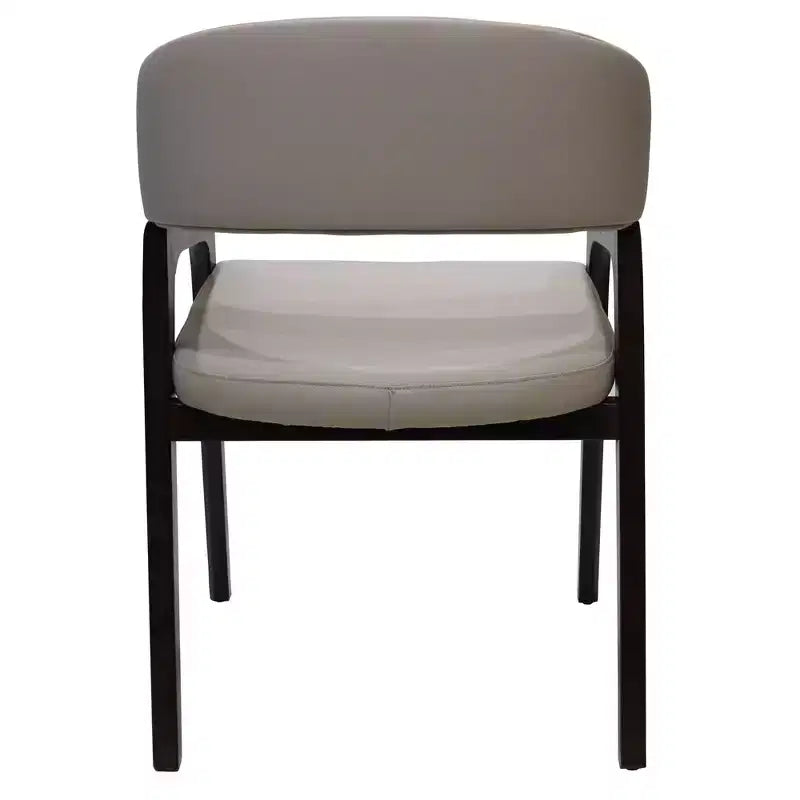Chaises de salle à manger avec accoudoirs en U LeisureMod Cali, lot de 2, revêtement en cuir avec dossier ouvert pour cuisine moderne, salle à manger, café, bistrot