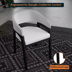 Chaises de salle à manger avec accoudoirs en U LeisureMod Cali, lot de 2, revêtement en cuir avec dossier ouvert pour cuisine moderne, salle à manger, café, bistrot
