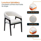 Chaises de salle à manger avec accoudoirs en U LeisureMod Cali, lot de 2, revêtement en cuir avec dossier ouvert pour cuisine moderne, salle à manger, café, bistrot