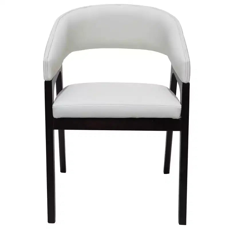 Chaises de salle à manger avec accoudoirs en U LeisureMod Cali, lot de 2, revêtement en cuir avec dossier ouvert pour cuisine moderne, salle à manger, café, bistrot