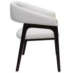 Chaises de salle à manger avec accoudoirs en U LeisureMod Cali, lot de 2, revêtement en cuir avec dossier ouvert pour cuisine moderne, salle à manger, café, bistrot