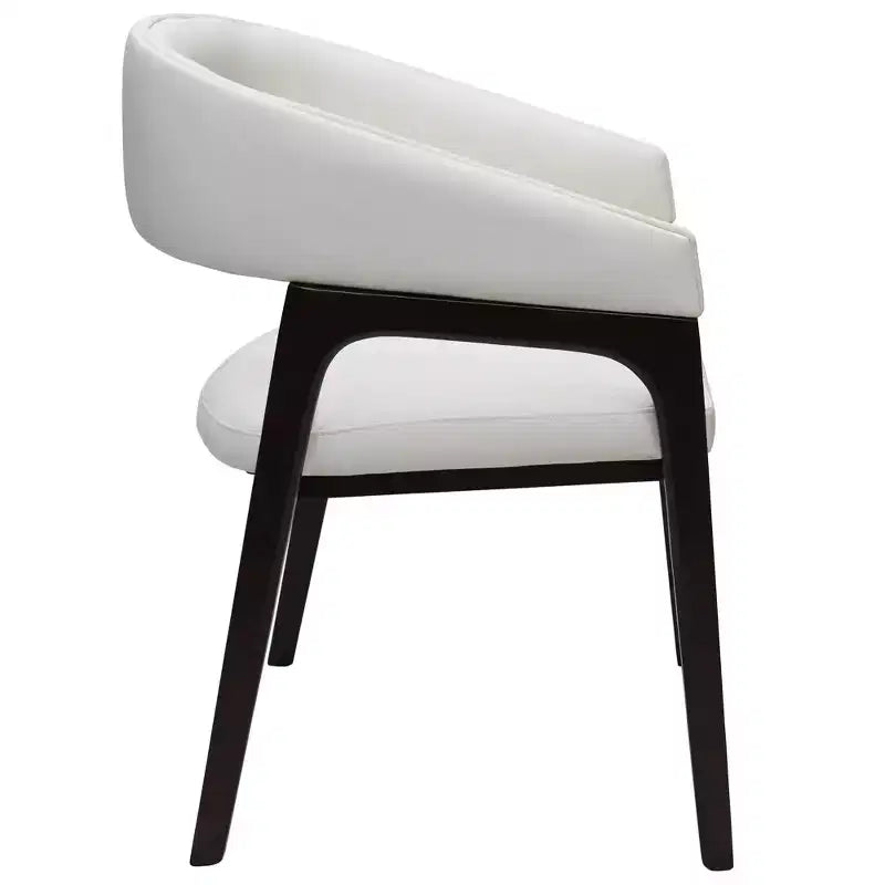 Chaises de salle à manger avec accoudoirs en U LeisureMod Cali, lot de 2, revêtement en cuir avec dossier ouvert pour cuisine moderne, salle à manger, café, bistrot