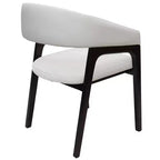 Chaises de salle à manger avec accoudoirs en U LeisureMod Cali, lot de 2, revêtement en cuir avec dossier ouvert pour cuisine moderne, salle à manger, café, bistrot