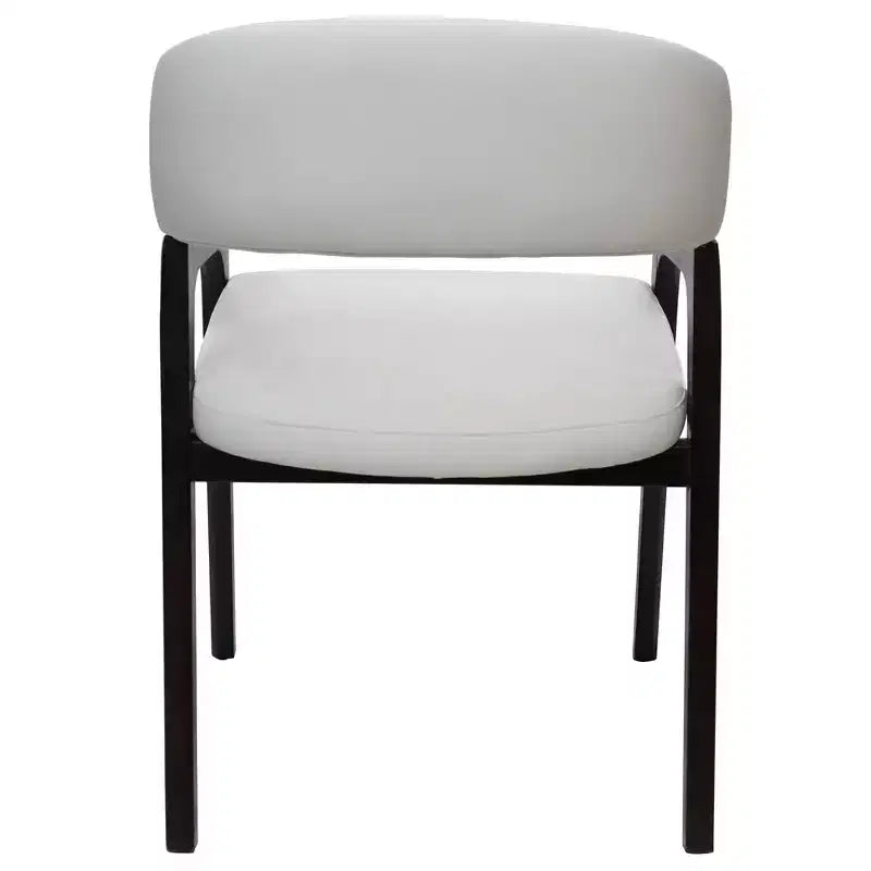 Chaises de salle à manger avec accoudoirs en U LeisureMod Cali, lot de 2, revêtement en cuir avec dossier ouvert pour cuisine moderne, salle à manger, café, bistrot