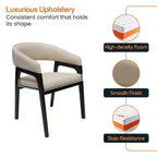 Chaises de salle à manger avec accoudoirs en U LeisureMod Cali, lot de 2, revêtement en cuir avec dossier ouvert pour cuisine moderne, salle à manger, café, bistrot