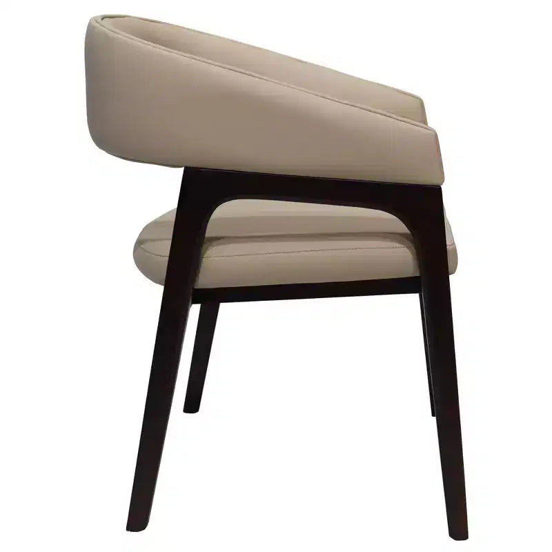 Chaises de salle à manger avec accoudoirs en U LeisureMod Cali, lot de 2, revêtement en cuir avec dossier ouvert pour cuisine moderne, salle à manger, café, bistrot