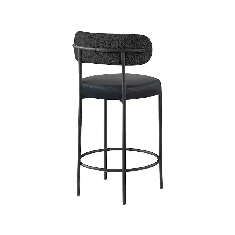 Tabourets de bar Meridian Furniture Beacon en cuir vegan noir, lot de 2