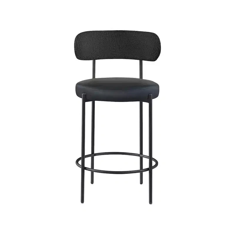 Tabourets de bar Meridian Furniture Beacon en cuir vegan noir, lot de 2