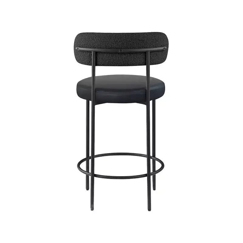 Tabourets de bar Meridian Furniture Beacon en cuir vegan noir, lot de 2