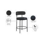 Tabourets de bar Meridian Furniture Beacon en cuir vegan noir, lot de 2