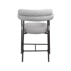 Meridian Furniture, Tabouret de comptoir Blake en tissu bouclette gris, Lot de 2