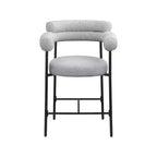 Meridian Furniture, Tabouret de comptoir Blake en tissu bouclette gris, Lot de 2
