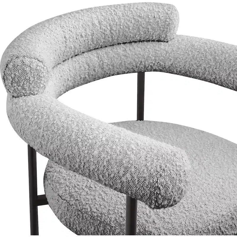 Meridian Furniture, Tabouret de comptoir Blake en tissu bouclette gris, Lot de 2