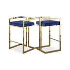Meridian Furniture,Ezra Navy Velvet Stool, Set of 2