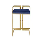 Meridian Furniture, Tabouret Ezra en velours bleu marine, lot de 2