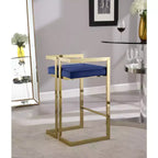Meridian Furniture, Tabouret Ezra en velours bleu marine, lot de 2