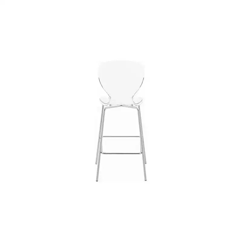 Meridian Furniture, Tabouret Clarion en métal chromé, Lot de 2