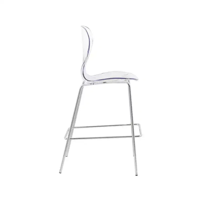 Meridian Furniture, Tabouret Clarion en métal chromé, Lot de 2