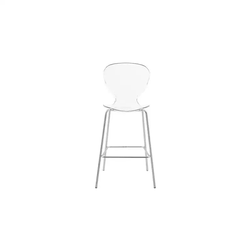 Meridian Furniture, Tabouret Clarion en métal chromé, Lot de 2