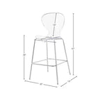 Meridian Furniture, Tabouret Clarion en métal chromé, Lot de 2