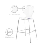 Meridian Furniture, Tabouret Clarion en métal chromé, Lot de 2