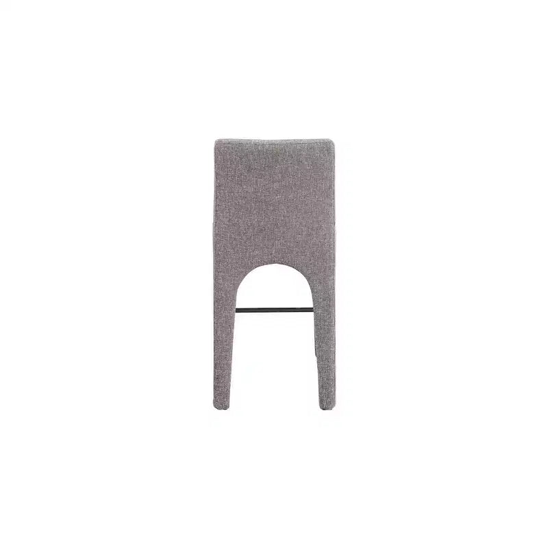 Meridian Furniture, Tabouret en tissu texturé lin marron Gramercy