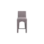 Meridian Furniture, Tabouret en tissu texturé lin marron Gramercy