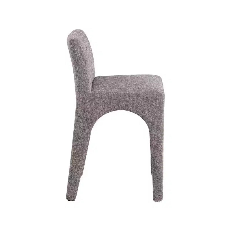 Meridian Furniture, Tabouret en tissu texturé lin marron Gramercy