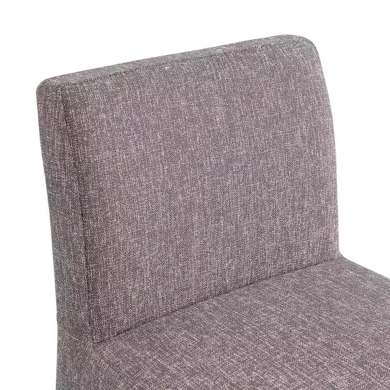 Meridian Furniture, Tabouret en tissu texturé lin marron Gramercy