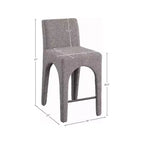 Meridian Furniture, Tabouret en tissu texturé lin marron Gramercy
