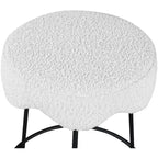 Meridian Furniture, Tabouret de comptoir en tissu crème Fleur
