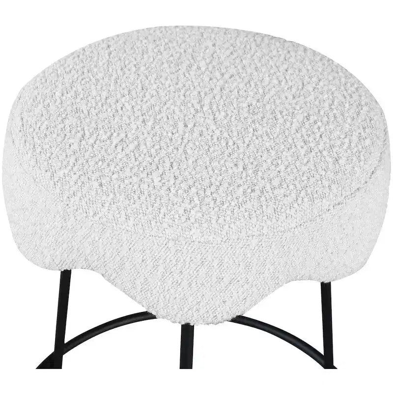 Meridian Furniture, Tabouret de comptoir en tissu crème Fleur