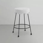 Meridian Furniture, Tabouret de comptoir en tissu crème Fleur